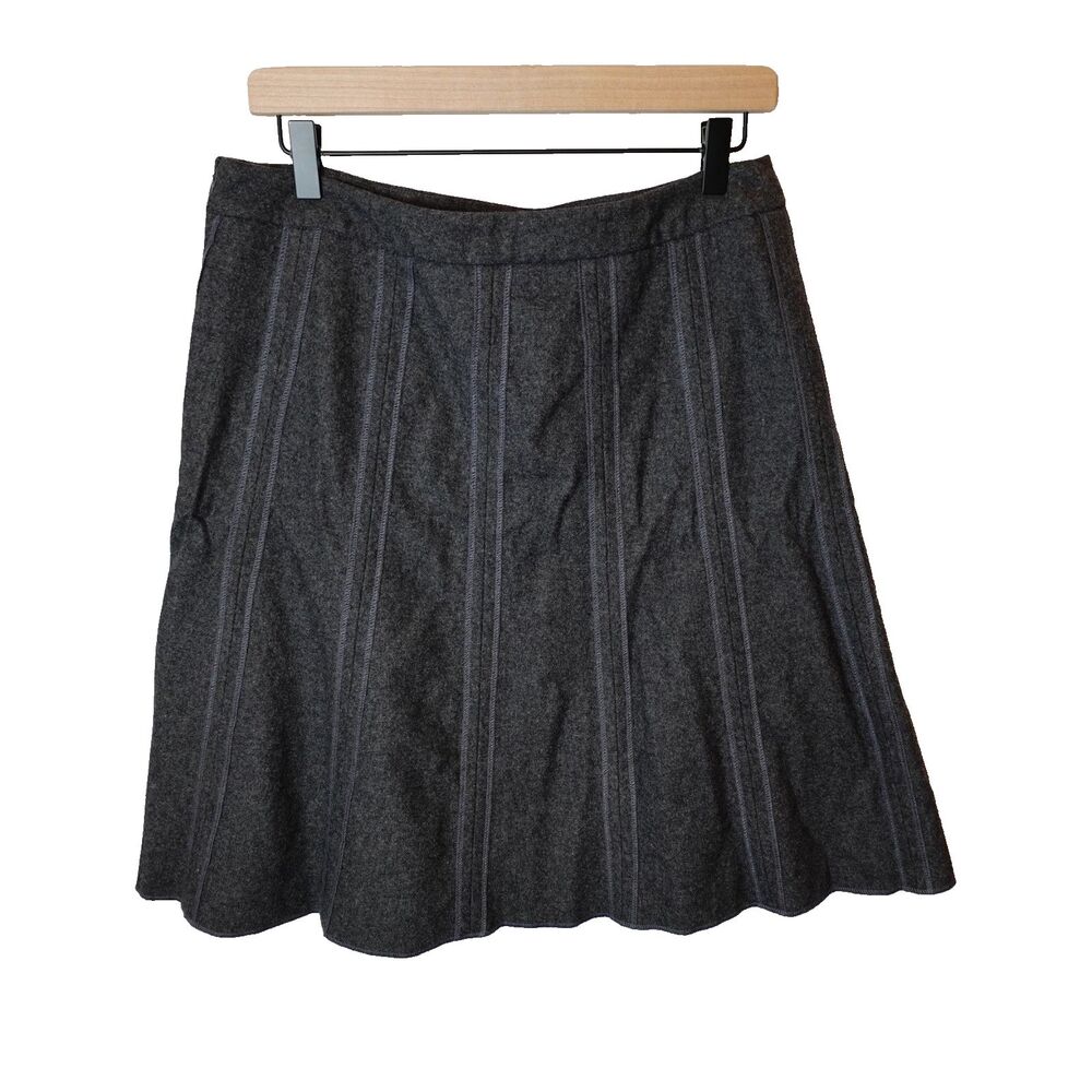 Merona Wool Blend Skirt Women 10 Gray A Line Lined Classic Career Basic Corpcore